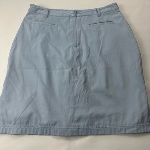Blue golf skort. Size 10. Polyester/spandex. Back/side pockets